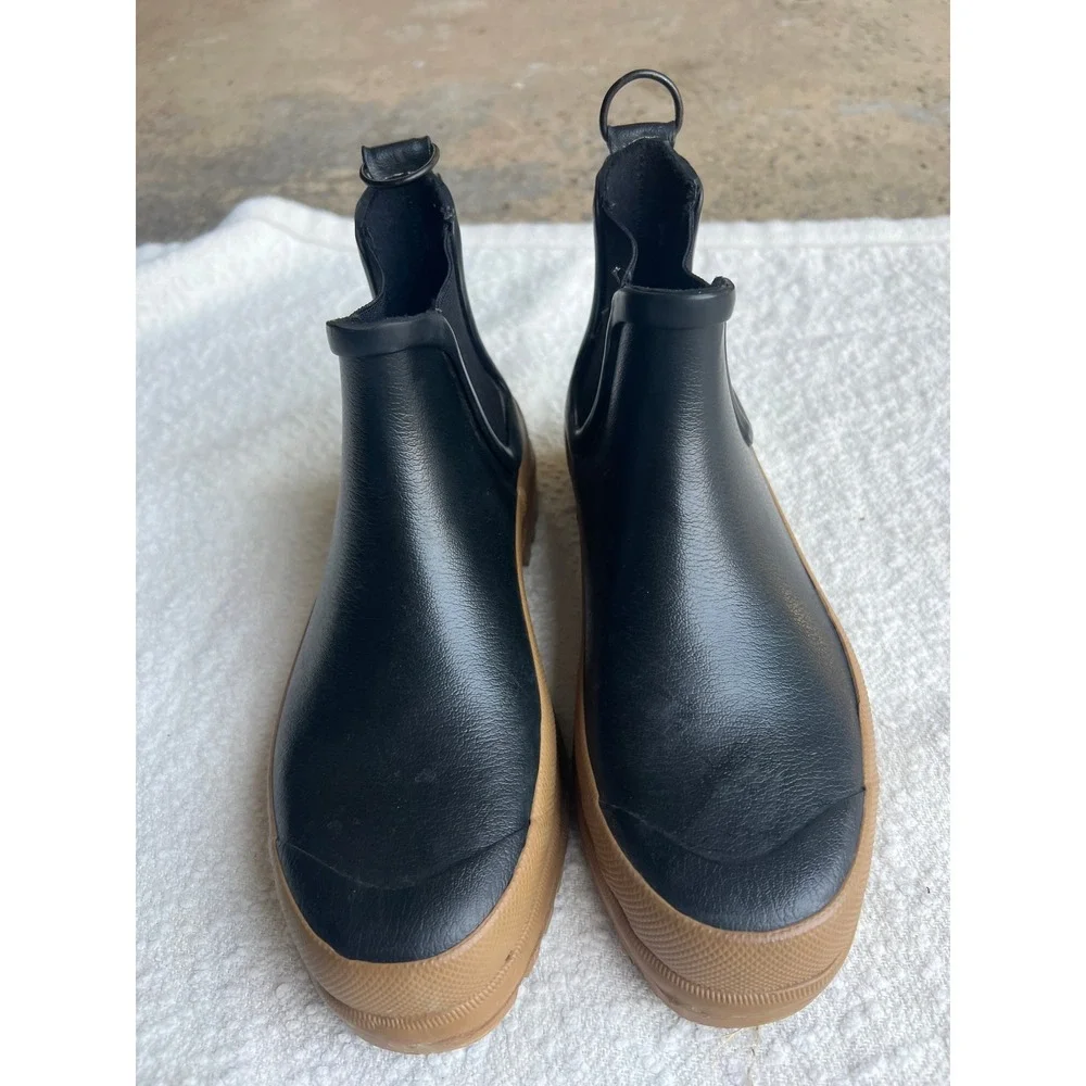 TUTTERHEIM x Novesta Chelsea Rain Boots Black & Gum Lug Sole EU 37